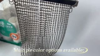 Video di ripresa reale della tenda a sfera con perline di metallo