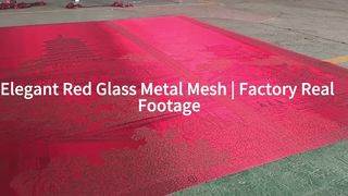 Video realizzato in fabbrica con un'elegante rete metallica in vetro rosso