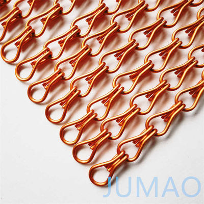 Commercial Orange Chain Link Fly Curtain Fence Wavy Window Screen