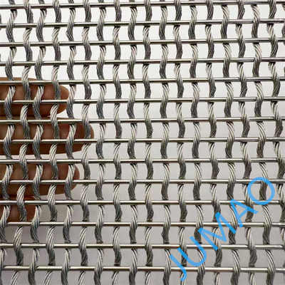 Building Facades Stainless Steel Woven Decorative Meshes Made By Rope And Rod