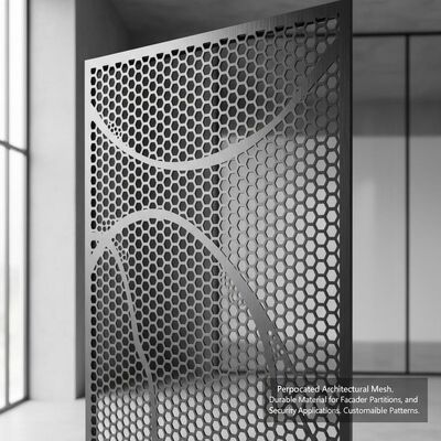 Rete architettonica perforata Materiale durevole per facciate, divisori interni e applicazioni di sicurezza Motivi personalizzabili