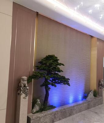 Cornice d'acqua in acciaio inossidabile decorativa flusso d'acqua uniforme luci ambientali a LED divisore di stanza