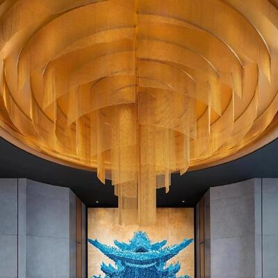 Soffitto divisorio per la privacy in rete architettonica decorativa a spirale in rete metallica